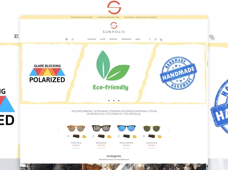 Sunholic: projekt graficzny i wdrożenie sklepu